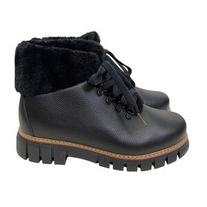 Oscar Sport Black Combat Kira Shearling Lined Boots